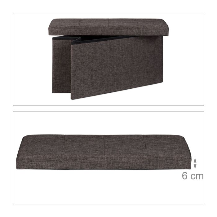 Relaxdays Складана лавка з льону