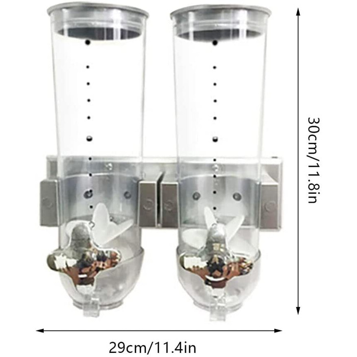Диспенсер для пластівців, настінний диспенсер для пластівців, подвійний диспенсер для сухих харчових продуктів, кухонний диспенсер для пластівців, кукурудзяних пластівців, цукерок