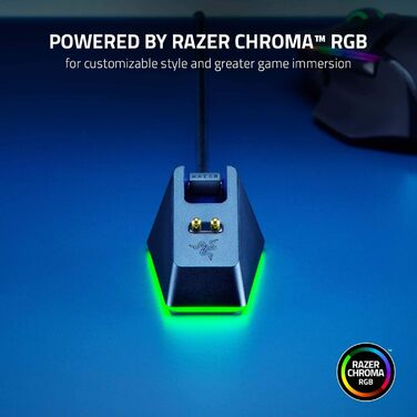 Підставка для навушників Razer Chroma з USB-хабом та RGB-підсвічуванням (7.1 Surround Sound, інтегрована підставка, протиковзкий фундамент) Білий (Чорний, Mouse Dock Chroma, Single)