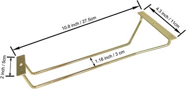 Набір тримачів для келихів RedDreamer (4 шт.), золото, для шафи, кухні, бару, 27.7 см, нержавіюча сталь