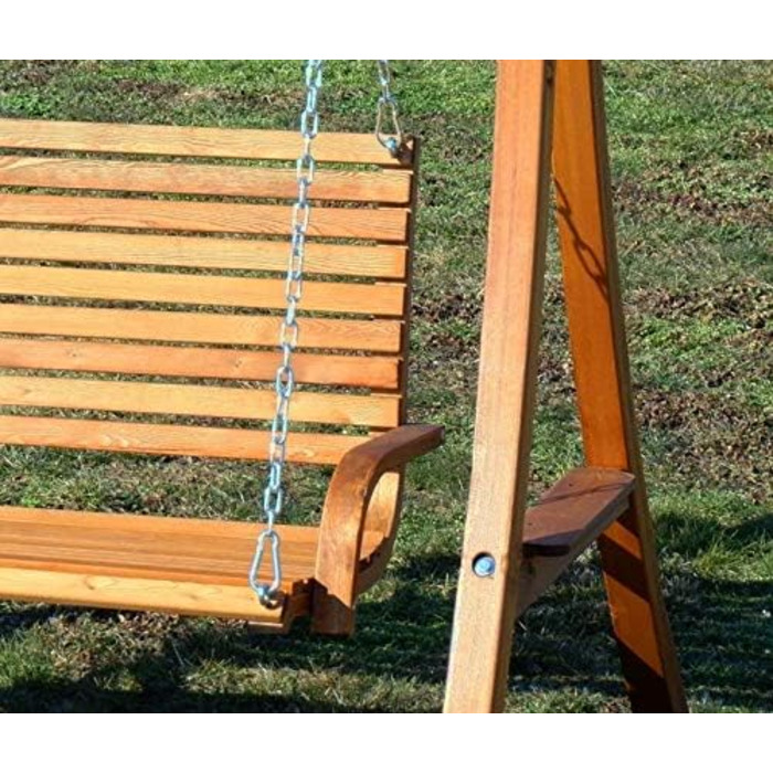 Гойдалка садова ASS Design KUREDO-OD з модрини, дерев'яна голлівудська гойдалка