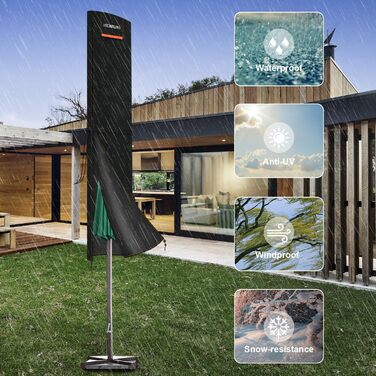 Чохол для парасольки/маркетки, 3-5 м, великий, захист від сонця, вітру, снігу, UV-стійкий, 160x30/30 см