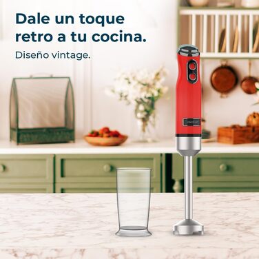 Міксер ручний Cecotec Retro Power 1200MAX, 1200 Вт, 0,5 л, червоний (Vintage)
