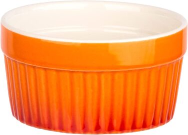 Формочки для суфле BigDean 6 шт. 11 см 290 мл - Апельсин-керамічні миски, придатні для використання в духовці-Миски для крем-брюле-міні-запіканка