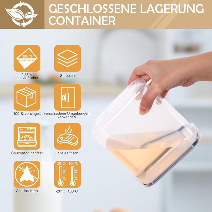 Набори контейнерів для зберігання CALIYO з кришкою, 24 шт. - герметичні, для продуктів, BPA Free