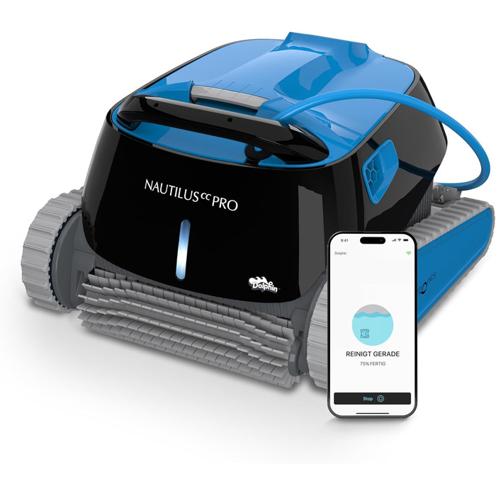 Автоматичний робот-пилосос для басейну Dolphin Nautilus CC Pro з кабелем, для очищення дна і стін, енергоощадний, для вбудованих басейнів до 10 м, водоочищення