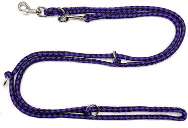 Повідець для собак elropet, подвійний повідець 2,80 м, Регульований в 4 рази, чорно-фіолетовий