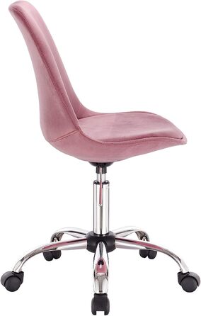 Робочий стілець WOLTU , стілець на коліщатках, офісний стілець, обертовий стілець, плавно регульований по висоті, Оксамитовий, рожевий, BS60rs
