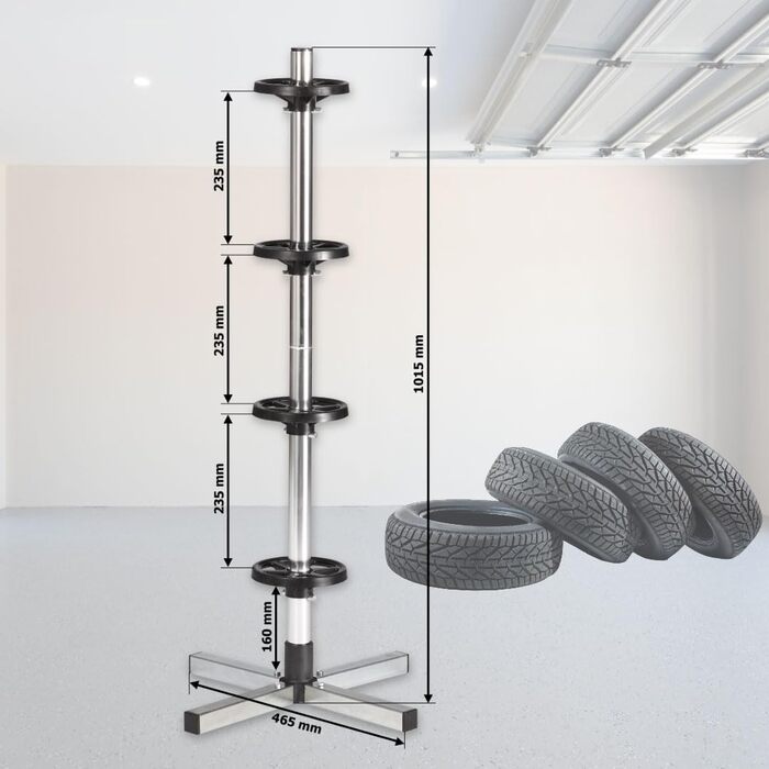 Стійка для дисків Cartrend з захисною оболонкою, для зберігання 4 автодисків, ширина до 225 мм