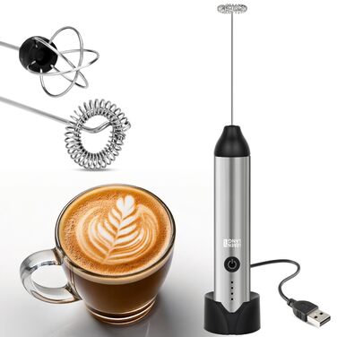 Електричний піноутворювач для молока LEBENLANG - USB, з насадкою для збивання | Перезаряджається