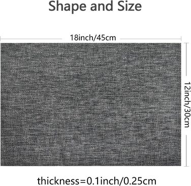 Набори скатертин DACHUI, 8 шт., ткані, з ефектом льону, водонепроникні, термостійкі, миються, довговічні (димно-сірий, темно-сірий)