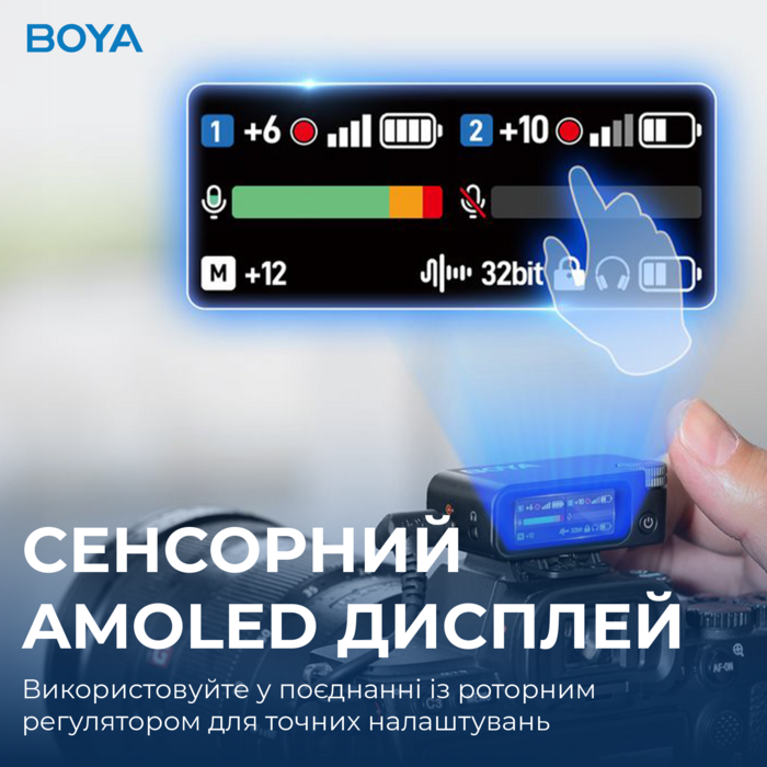 Бездротовий мікрофон BOYA MIC 2-02 Type-C/TRS Black