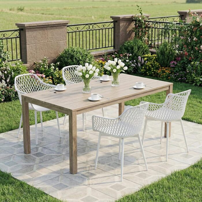 Набір садових стільців для відпочинку на терасі та балконі. Міцні крісла з підлокітниками, витримують до 120 кг, колір білий