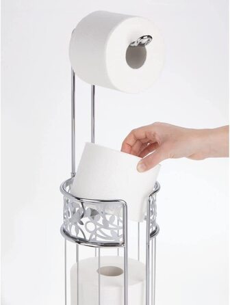Підставка для туалетного паперу mDesign-сучасна підставка для рулонів паперу для ванної кімнати і гостьового туалету-підставка для туалетного паперу з місцем для зберігання до 3 запасних рулонів-антрацит (сріблястого кольору)