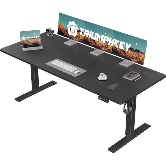 Регульований стіл, електричний, ергономічний, для дому та офісу, білий (150 x 60 см)