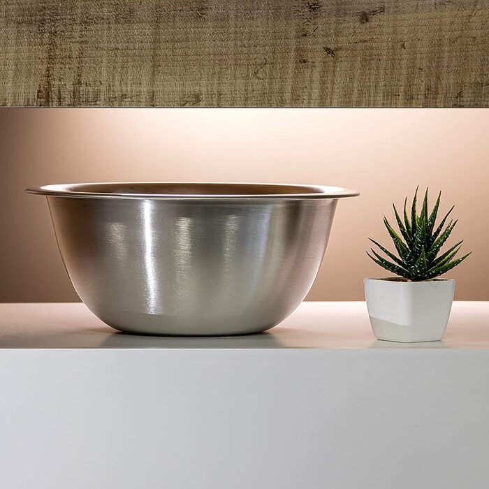 Набір мисок для змішування com-four з 2 предметів з нержавіючої сталі-багатофункціональна кухонна миска-металева миска сріблястого кольору з різноманітними