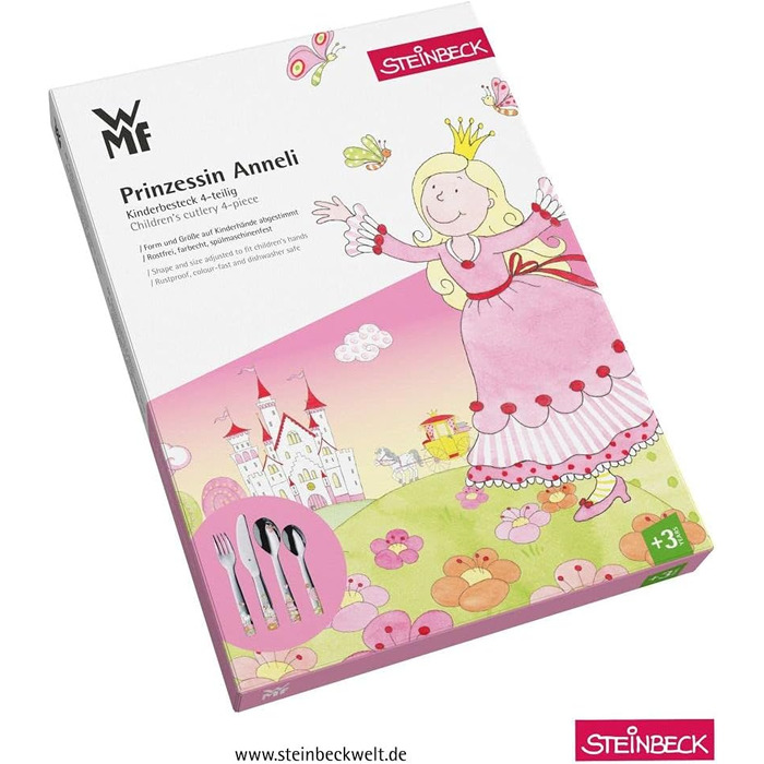 Дитячий набір столових приборів WMF Prinzessin Anneli, нержавіюча сталь, 4 шт., для дітей від 3 років
