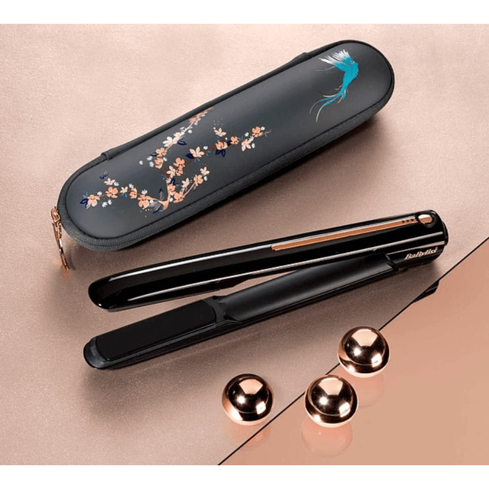 Випрямляч Babyliss 9000U акумуляторний, випрямляч для волосся з акумулятором -RRP199- Керамічні пластини для прямого волосся, 15 сек. швидкий нагрів, випрямлення волосся 200C max, без кабелю, 500 гр світло