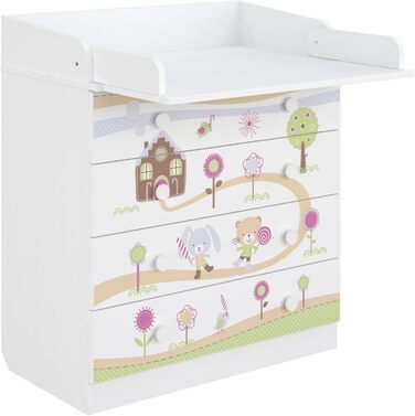 Комод-пеленальник Shefa Kids 800 білий - якісний комод з пеленальним столиком для дитячої кімнати