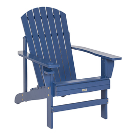 Садове крісло Outsunny Adirondack з підсклянником, масив дерева, 97 x 72.5 x 93 см, синє балконне крісло для саду та патіо