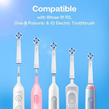 Електрична зубна щітка Bitvae з 8 насадок для дорослих та дітей, кейс для подорожей, 5 режимів, таймер 2 хвилини, 60 днів роботи, (Червона R1H3, Рожева)