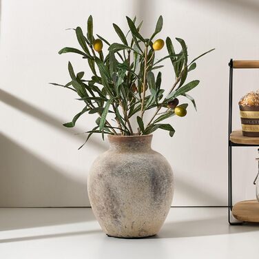 Керамічна ваза для квітів ручної роботи, 15.2 см, богемний стиль, декор для дому, теракота, сіро-коричневий колір