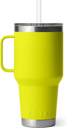 Термос YETI Rambler з кришкою-соломинкою, 35 oz (1 л), колір Firefly Yellow