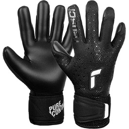 Воротарські рукавички унісекс унісекс для хлопчиків Pure Contact з внутрішнім швом і нескінченним покриттям, підходять для футбольних рукавичок зі штучним покриттям для дітей 7 чорний