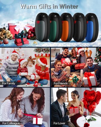 Електричні грілки для рук VTHW 2 шт. - перезаряджувані, USB, 20 годин тепла, 3 рівні температури, для спорту та артриту (Сірий)