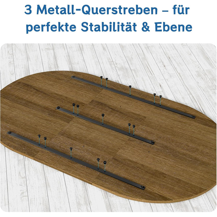 Овальний обідній стіл WAFTING Modern, для 4-6 осіб, 160x90x75 см, з імітацією горіха