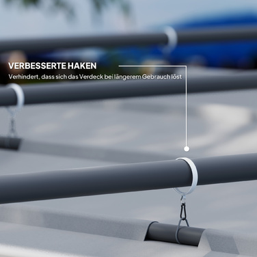 3x3 м Пергола для саду з відкидним дахом, павільйон, навіс для затінку, UPF30+, сірий