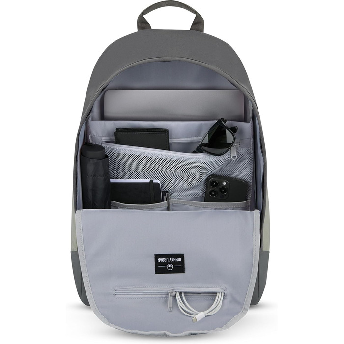 Рюкзак Johnny Urban Backpack Women & Men - Neo - Денні рюкзаки з 16-дюймовим відділенням для ноутбука для школи, роботи та навчання - Спортивний денний рюкзак - Шкільний рюкзак для підлітків - Водовідштовхувальний (темно-сірий)