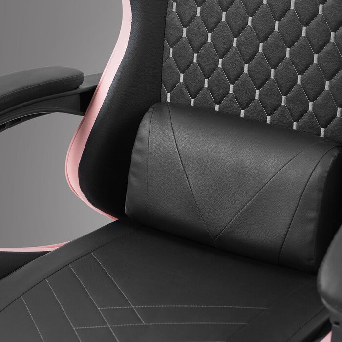 Ігровий крісло Mars Gaming MGC-PRO (MGCX) - Рожево-чорний, XL-ролики, регульована спинка 135°, м'які подушки для спини та шиї