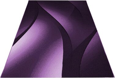 Килимок SIMPEX килимок для вітальні передпокою сучасний дизайн омбре - килимок для кухні з коротким ворсом дуже м'який легкий догляд для спальні килимок для передпокою - кухонний килимок, що миється (240 x 340 см, фіолетовий)