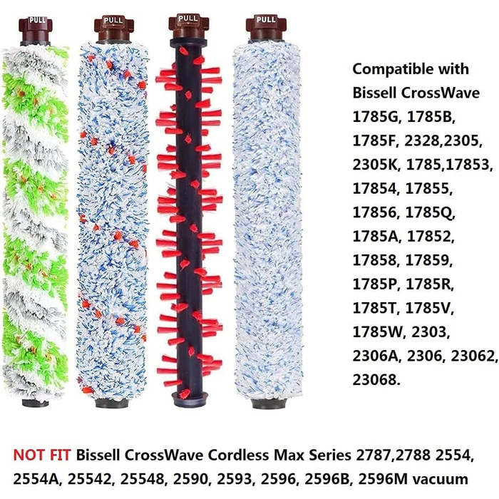 Набір аксесуарів ANBOO з 7 предметів для Bissell Crosswave 3-в-1, змінні ролики для пилососа і набір фільтрів для Bissell 1866 178