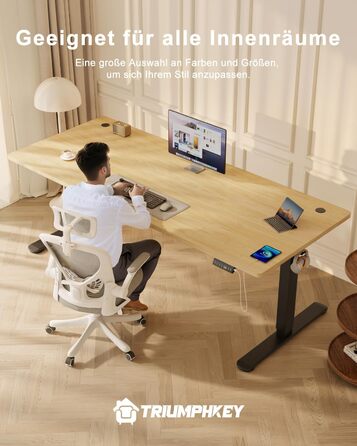 Регульований стіл висотою 200x80 см з USB-портом, 3 режими пам'яті, антиколізійна система, комп'ютерний стіл, горіх+чорний