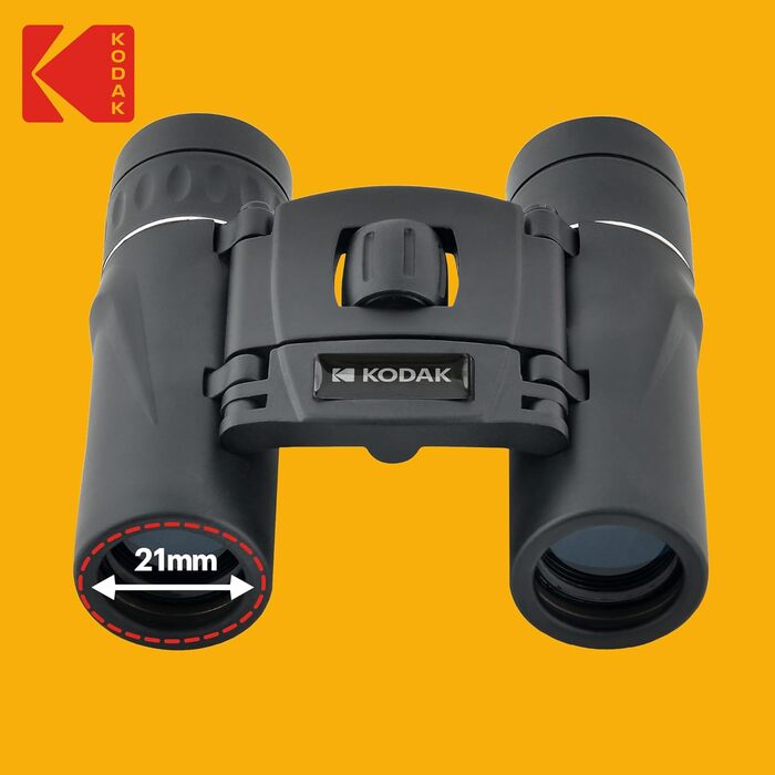 Бінокль KODAK BCS200, компактний, 8-кратне збільшення, 126 м/1000 м, з ременем і чохлом, чорний