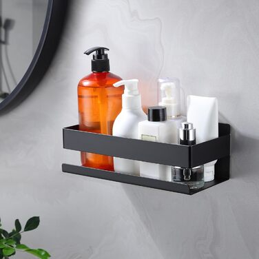 Підставка для душу без свердління - 2 шт., органайзер для ванної кімнати з нержавіючої сталі, полиця для душу, тримач для шампуню (1 упаковка, чорний)