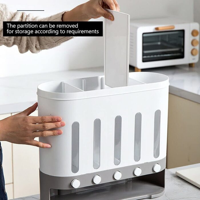 Кухонний диспенсер для пластівців DiLiBee об'ємом 10 л, 5 сіток, настінний диспенсер для ЗЕРНОВИХ, контейнер для зберігання