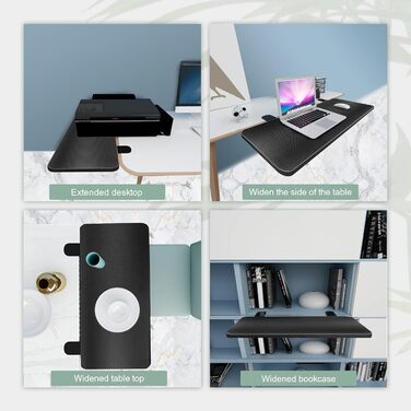 VAYDEER Подовжувач для столу з підставкою під руки та клавіатуру, чорний - Ergonomic Desk Extender