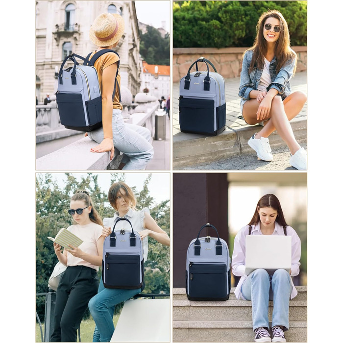 LOVEVOOK Рюкзак для жінок, рюкзак для ноутбука, рюкзак-рюкзак для подорожей, водонепроникний, сумка для роботи, рюкзак для жінок, велика шкільна сумка для підлітків, елегантний для школи, університету, подорожей, роботи, офісу, бежевий, хакі (15,6 дюймів,