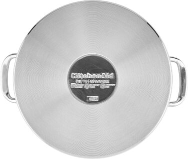 Сковорода гриль KitchenAid 71012 з тришаровим дном, нержавіюча сталь, з антипригарним покриттям, 7.6 л