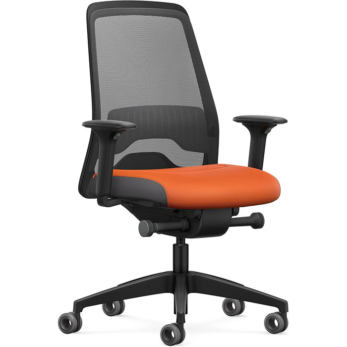 Офісне крісло Interstuhl Every Active Edition – регульована поперекова підтримка, комфортне та активне сидіння (зелений | чорний) (антрацит | помаранчевий)