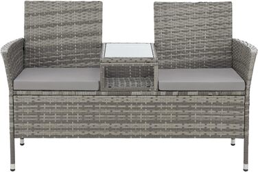 Лавка садова SVITA Chicago з ротангу поліратан для саду сіра