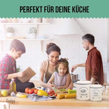 Набір контейнерів для зберігання картоплі, цибулі та часнику Gadgy | 3 шт. | Сільський стиль