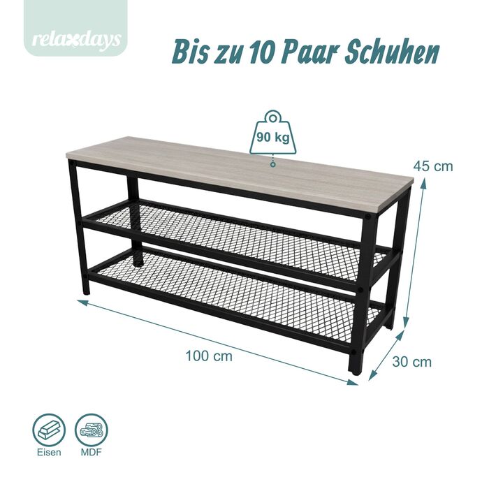Сховище для взуття Relaxdays з 2 полицями