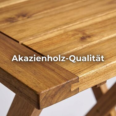 Стіл-трансформер квадратної форми Relaxdays з акацієвого дерева