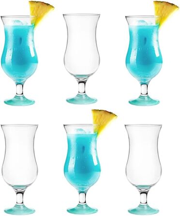 Скляні келихи Krosno, Набір келихів для коктейлів, для коктейлів, джина, пива, води, келихи для коктейлів, келихи для пиття, стакан для води, смузі, десерт, можна мити в посудомийній машині бірюзовий колір 6 x 420 мл