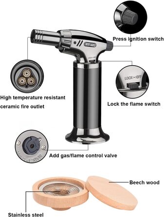 Набір для копчення коктейлів: факел, 8 смаків, тріски, ліхтарик, форма для льоду, аксесуари для віскі, інфузія