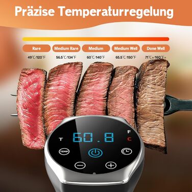 Су-від кухонний прилад Karinear | Су-від стік | APP-керування, Wi-Fi 2.4G | 1400W | 10-90°C, 1-99 хв. | 360° циркуляція